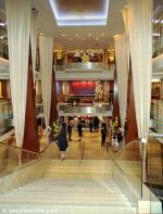 ID 2966 MILLENNIUM (2000/90288grt/IMO 9189419. Renamed CELEBRITY MILLENNIUM in 2009) - The midship, three-deck high Grand Foyer spanning Plaza, Promenade and Entertainment Decks.